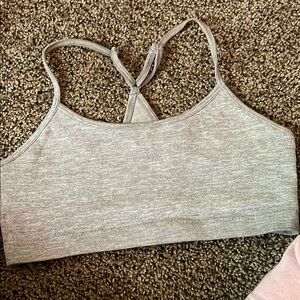Forever 21 Gray Racerback Sports Bra Cotton-Blend
